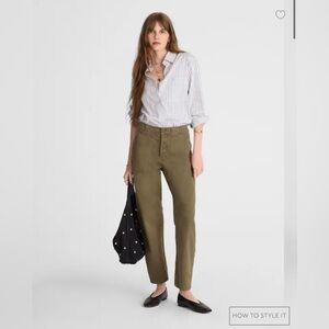 Madewell The Darted Barrel-Leg Utility Pant